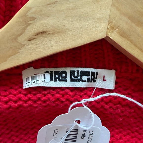 Ciao Lucia Belinha Vibrant Red V-Neck Sweater - Picture 8 of 11